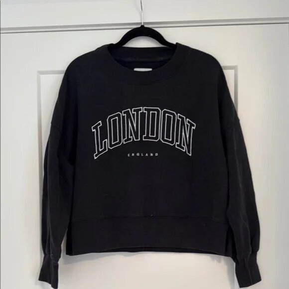 Abercrombie & Fitch Black Cropped London Sweatshirt XS - Picture 1 of 4